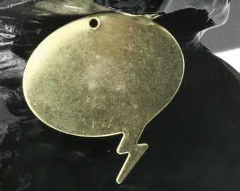10 pcs raw brass 37 mm comic balloons, speech balloons tag charms ,findings 964R-55