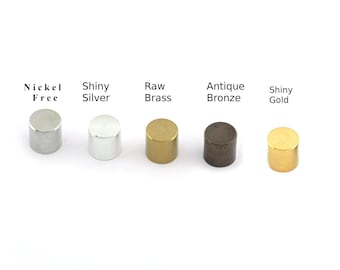 Terminales de cordón de latón de 7 x 7 mm, accesorios de cinta de cuero (orificio de 6,3 mm) - ENC6 2501