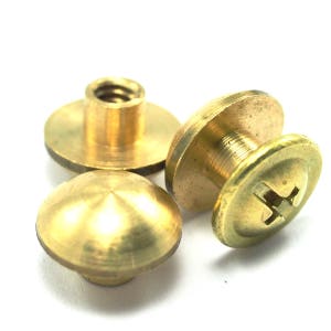 rivetti a vite, vite Chicago / vite Concho, borchie in ottone grezzo da 9 x 6 mm, insolito reperto steampunk, bullone da 1/8" CSC3 1034-2031