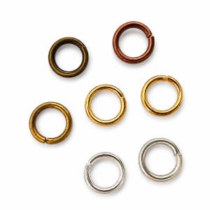Anillo de salto de 8 mm, calibre 17 (1,2 mm), latón crudo, barniz, laca dorada, chapado en plata, bronce antiguo, cobre antiguo, conector para joyería 1164V