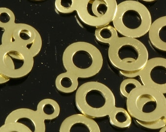 Disc Raw Brass 4x7mm 2 hole connector Charms ,Findings 704R-36 tmlp