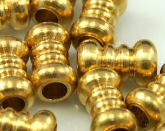 15 Pcs Raw Brass Cylinder 10x6mm (hole 2,9mm) industrial brass Charms,Pendant,Findings spacer bead bab2.9 1526