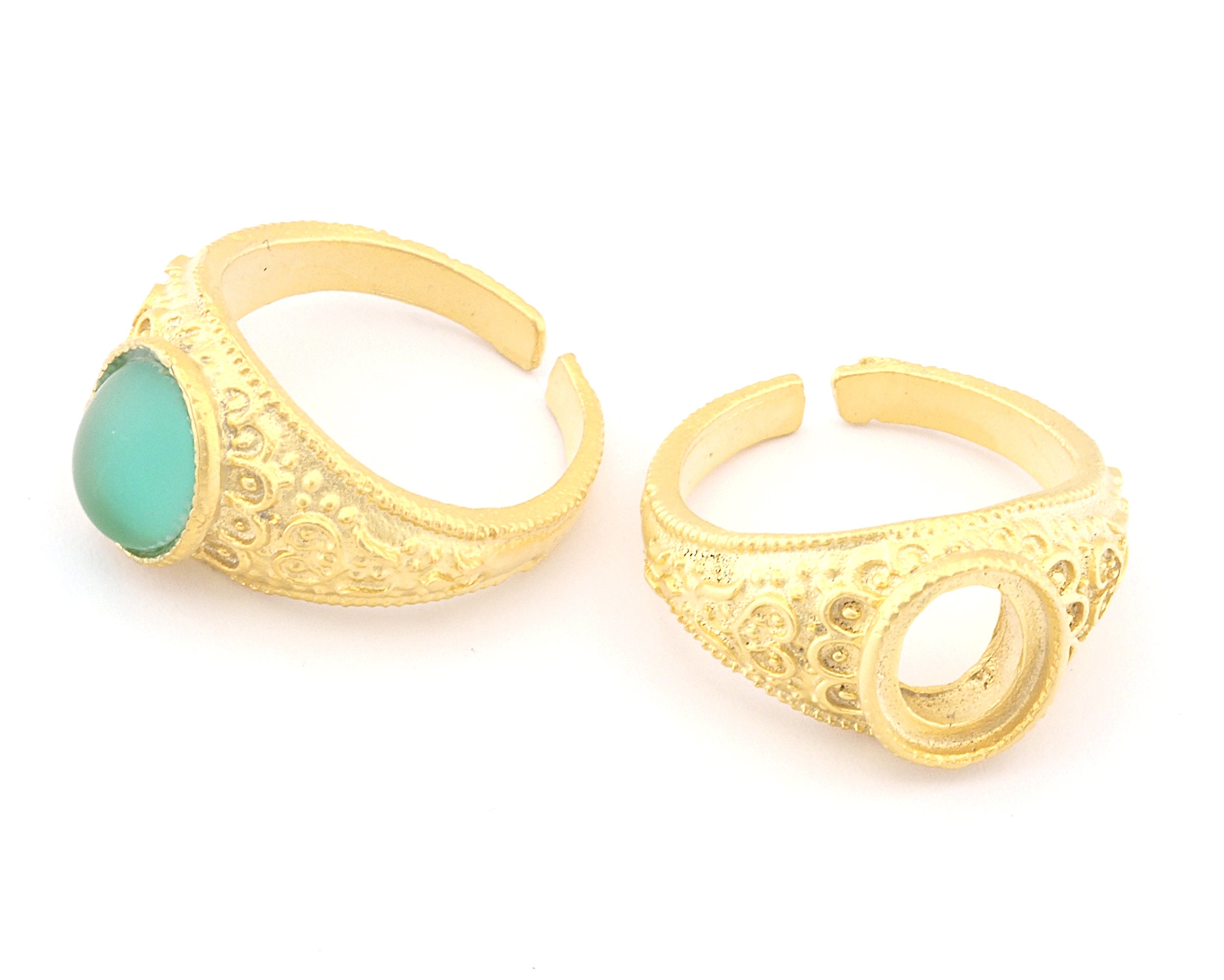 アクセサリー SOU SOU Men's Ring Base for 15x20mm Oval Cabochons Ring Setting
