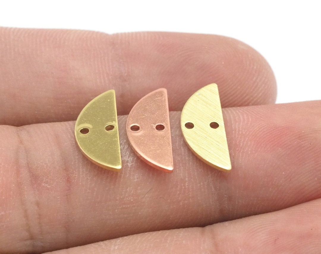 アクセサリー P Semi Circle Half Moon Connector Tag Stamping Charms Findings