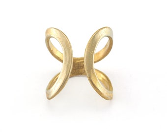 Infinity Minimalist Adjustable Ring Raw brass (16.5mm 6US inner size) 3377 ring24