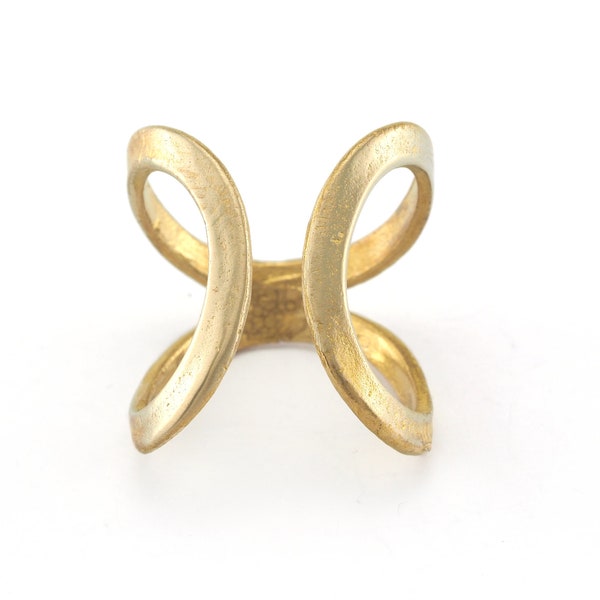 Infinity Minimalist Adjustable Ring Raw brass (16.5mm 6US inner size) 3377 ring24