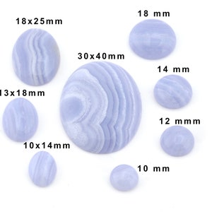 Natuurlijke blauwe kanten agaat ovale of ronde cabochon - geen gat - platte achterkant