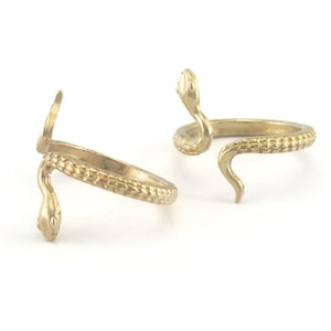 Minimalist Snake Adjustable Ring Raw Brass (18mm 8US inner size) 3948