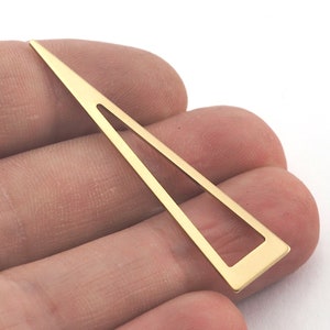 Long Triangle raw brass 50x11mm 0.8mm thickness no hole charms findings OZ3782-115 image 2