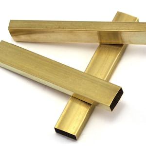 Rectangular Tube Raw brass 60x5x10mm (hole 4.6x9.6mm) bab  2246