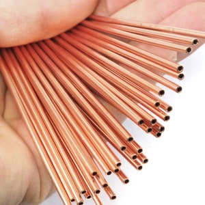 Himmeli Copper Tube Beads - Outer width 2.5mm Raw Copper Tubes, Various Length Options