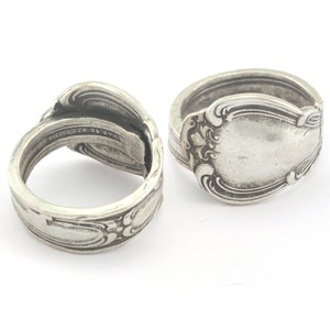 Spoon Ring Adjustable Ring Antique Silver Plated brass (18mm 8US inner size - Adjustable ) OZ2673