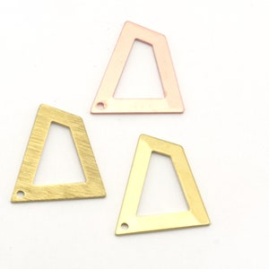 Quadrilateral Rectangle Trapezoid Charms 1 Hole  Raw Brass, copper 23x21mm 0.8mm thickness Findings  R112