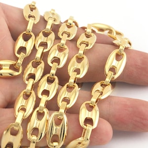 Oval Link Chain Gold Plated Alloy 17x10mm OZ281