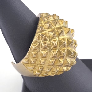 Bague réglable à pois Laiton brut (18,5 mm 8,5 US taille intérieure) OZ2838