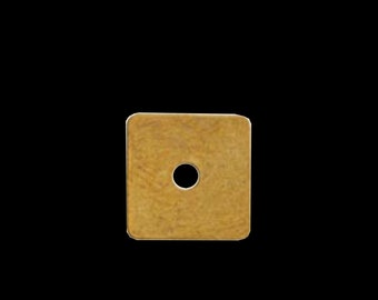 7mm raw brass square tag raw brass charms ,raw brass findings 552R- 0.18