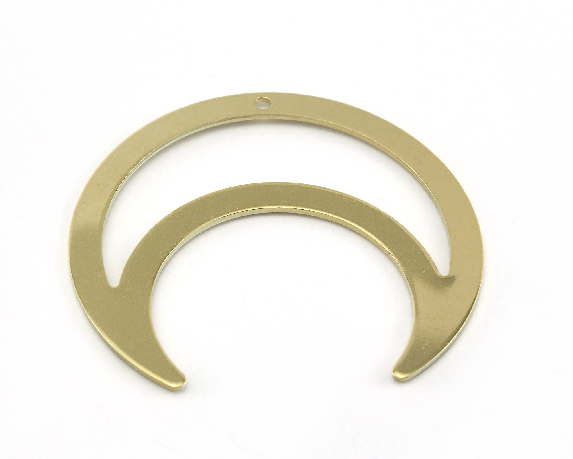 好きに Charms Crescent Raw Findings Thickness 0.8mm 42x39mm Brass アクセサリー