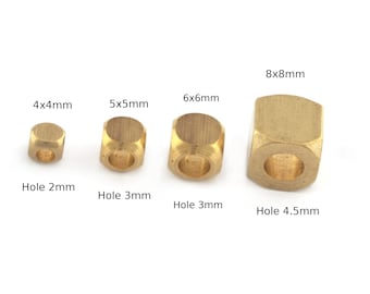 Square cube Raw Brass Metal Beads 8x8mm 6x6mm 5x5mm 4x4mm finding square cube rod bab4 bab3 bab2 1537