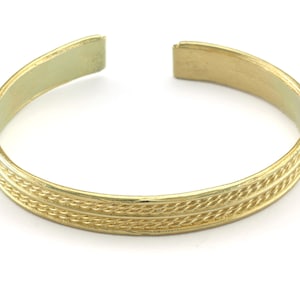 Textured Bracelet Raw Brass  (64mm inner size - Adjustable ) OZ2967