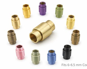 Colorful Magnetic Brass Clasp 18x10mm, 6.5mm Hole, Leather Cord Clasp, Magnetic Closure, Bracelet Making Supplies -MCL6 R285