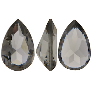 Pietra fantasia a forma di pera 4320 Swarovski® diamante nero (215) 14 x 10 mm Pietra fantasia a forma di pera non laminata cab78-02