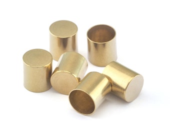 ribbon end, 12x11mm 10mm inner without hole raw brass cord  tip ends, ends cap, ENC10 OZ1447