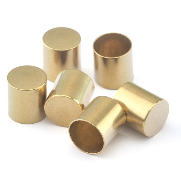 ribbon end, 12x11mm 10mm inner without hole raw brass cord  tip ends, ends cap, ENC10 OZ1447