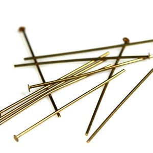 Brass head pin 150 pcs 50mm 2 23 gauge 0,6mm antique brass headpin HA5023-20 image 2