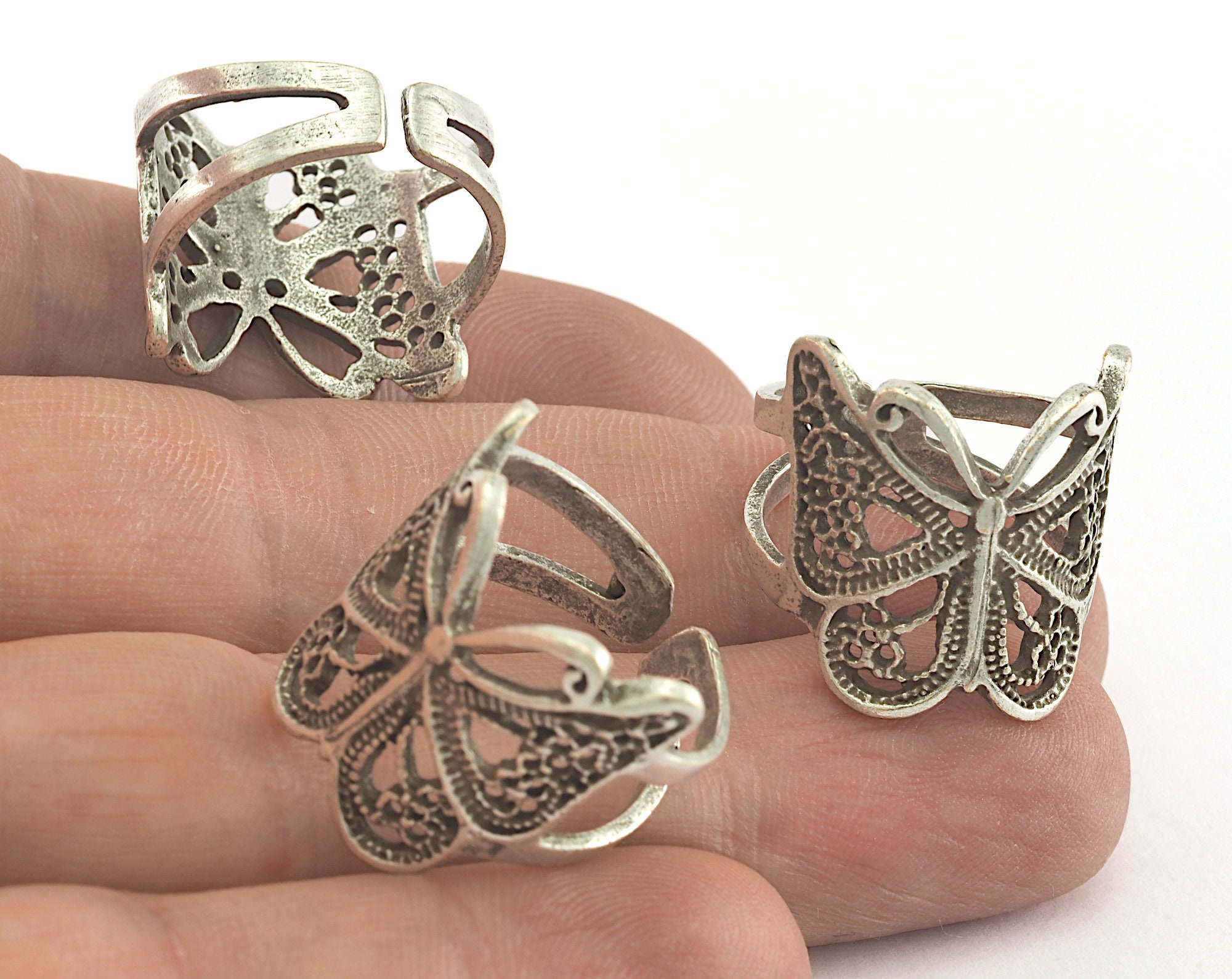 Kingman Butterfly Adjustable SS Ring
