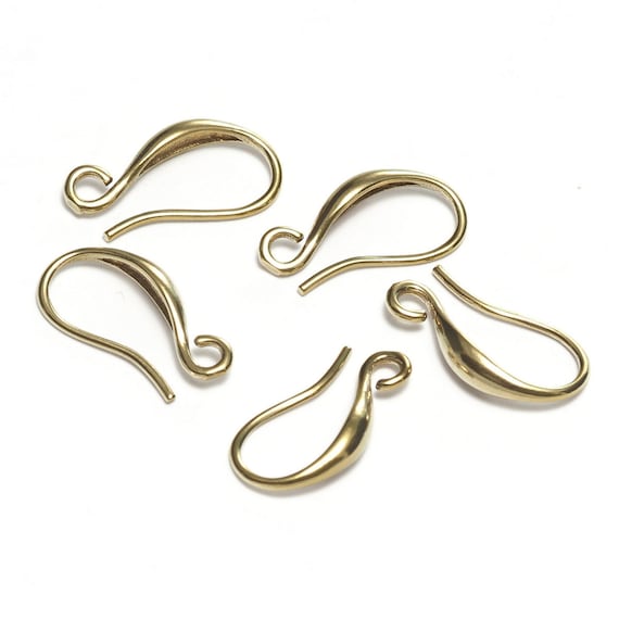 15mm raw brass earring hook with holder 539R