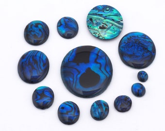 Paua Abolone Shell Oval Gemstone Flat Back Cabochons 6x8 8x10 10x12 10x14 12x16 13x18 18x25 22x30 30x40 mm no hole