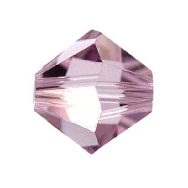 Swarovski Beads Crystal 5301 4mm XILION Bi Cone 212 (Light Amethyst) Bicones  S414-212