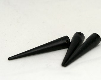 Pointe longue en laiton peint noir 7x39mm 9/32"x1 9/16" entretoise de recherche design industriel (trou de 1,5mm 1/16" calibre 15) 1141R