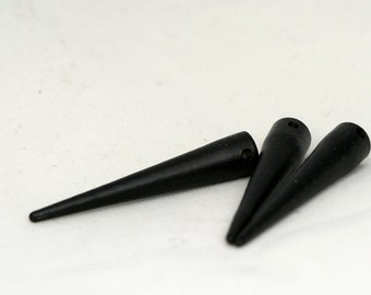 Black Painted Brass Long Spike 7x39mm 9/32"x1 9/16" finding spacer industrial design (1,5mm 1/16" 15 gauge hole ) 1141R