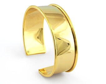 Bangle Bracelet gold plated brass  adjustable 20x60mm supplies findings Raf2 - BRC