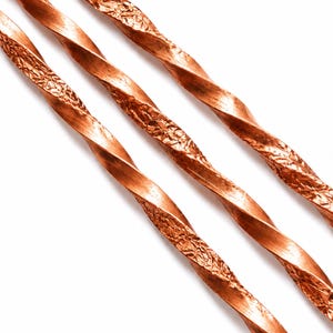 Rå koppartråd 4 mm, tvinnad hamrad kopparremsa, texturerad koppartråd, smyckestillverkningstillbehör, metalltråd UKD RF2-8