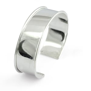 Pulseira rígida em branco, latão banhado a prata, ajustável em 20 mm, inclui componentes Raf2 - BRC