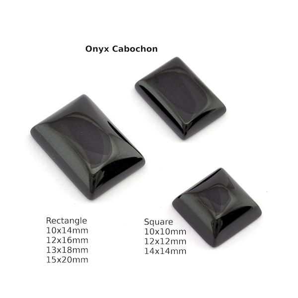 Natural Onyx Rectangle, Square Flat Back Cabochons 10x14 12x16 13x18 15x20 10x10 12x12 14x14  mm - no hole Cb156