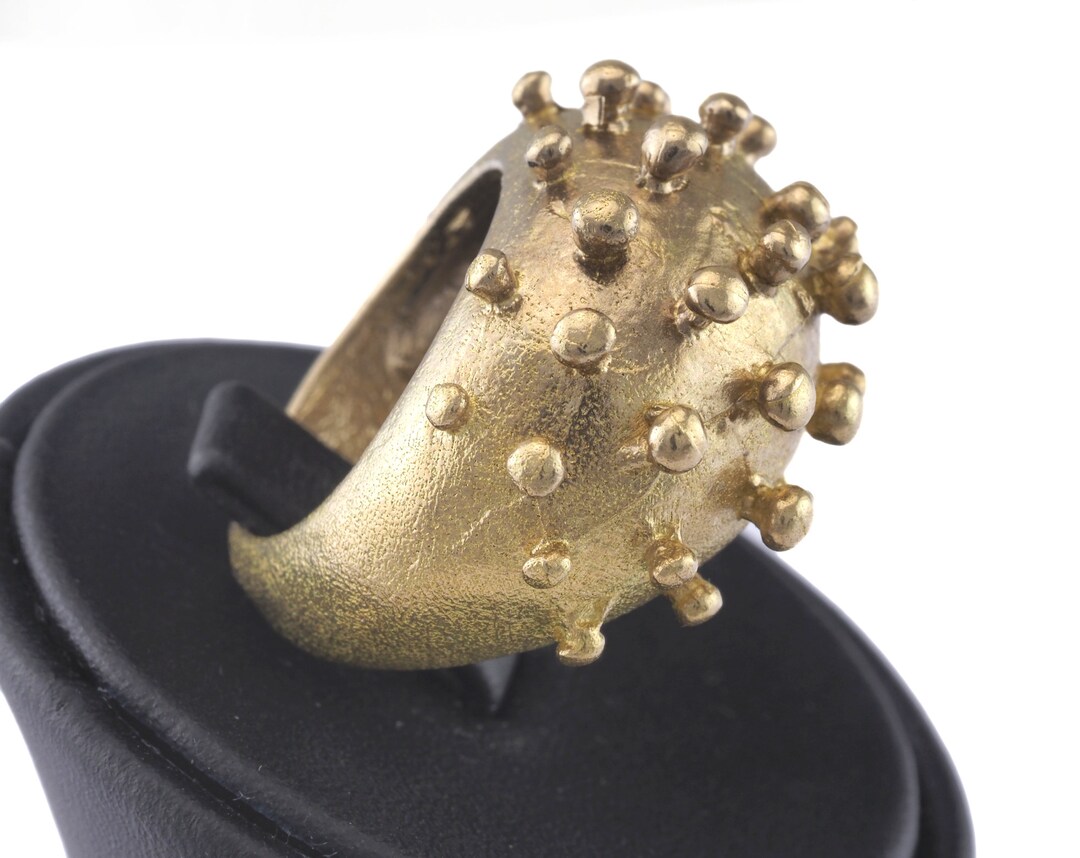 Dotted Ring Adjustable Raw Brass (17.5mm 7US Inner Size