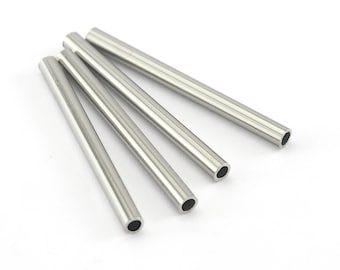 Himmeli Copper Tubes Beads 2.5x30mm Silver Tone Cek001-68