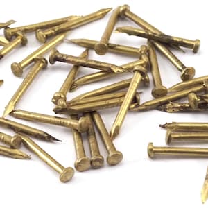 Escutcheon Pins 1.5x15mm 1/16x19/32 inch Nails Raw Brass tacks brads String art 2334-22.5