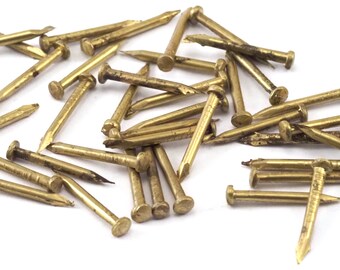 Raw Brass Escutcheon Pins 1.5x15mm: Tacks, Brads for String Art 2334