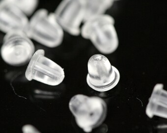 Slicone ear plugging/blocked, 5mmx4mm Rubber Earrings Jewelry Accessories Earring back