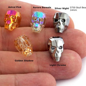 Skull beads 5750 Swarovski®  14mm with a hole in the middle  Multi Colors Cab153