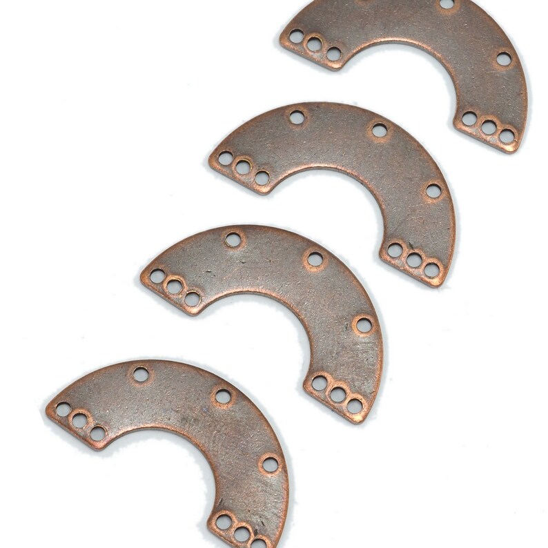 Ushape semi circle 30x15x0.8mm raw brass SCS 158 9 holes
