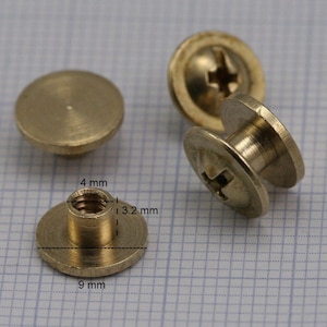 Rivetti a vite, vite Chicago / vite Concho, prigionieri in ottone grezzo 9x4,2 mm, bullone da 1/8" CSC3 039