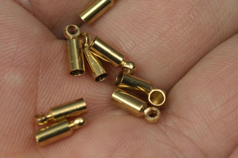 Raw Brass Cord Tip Ends 2.5x7mm 2mm Inner With 1.2mm Loop Etsy