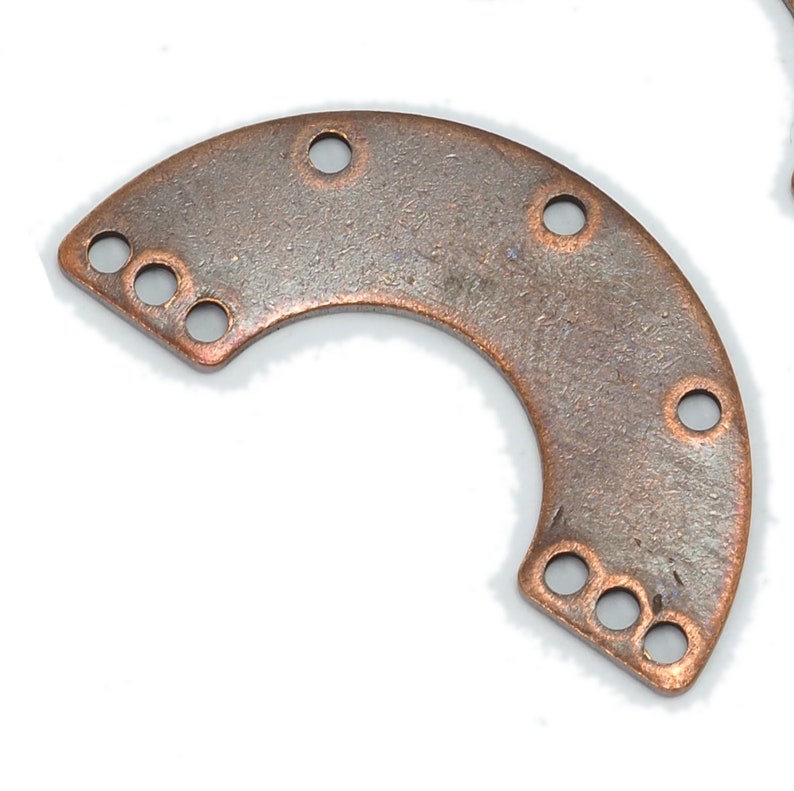 Ushape semi circle 30x15x0.8mm raw brass SCS 158 9 holes
