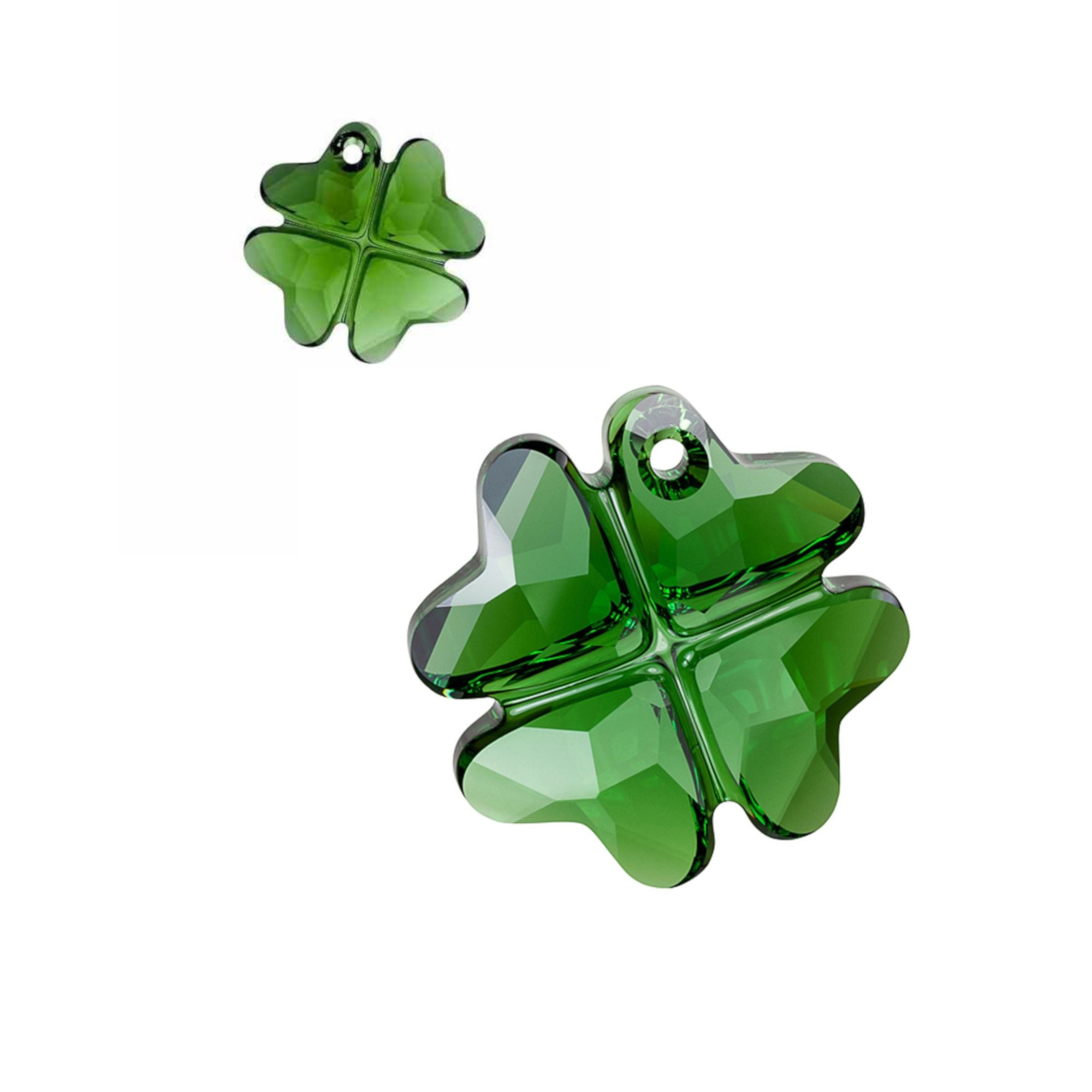 完璧 Dark Swarovski® 6764 Pendant Clover Moss 23mm (260) Green ニット/セーター
