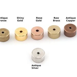 Ends cap  brass Raw brass - Shiny Gold Plated - Antique Silver - Bronze - copper 9x5mm (8mm inner) cord - ribon ends, Top Hole ENC8 5147